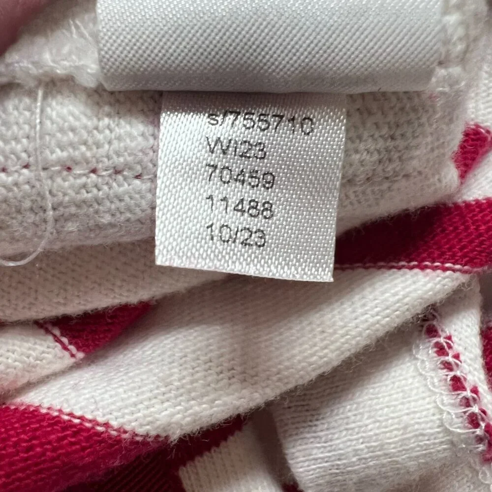 Loft Womens Top Stripe Red White Cotton 3/4 Sleeve Boat Neck Workwear Casual L - Picture 8 of 8